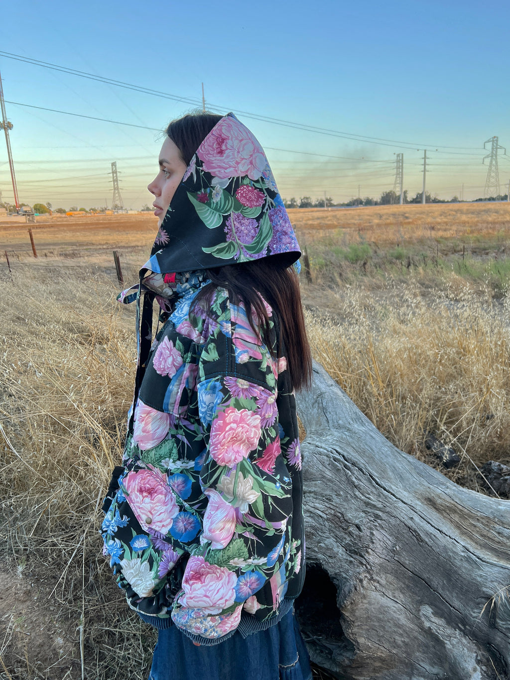 Upcycled Jacket & Headscarf Set