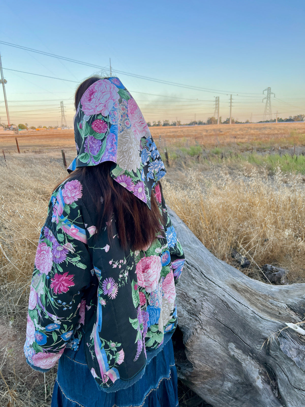 Upcycled Jacket & Headscarf Set