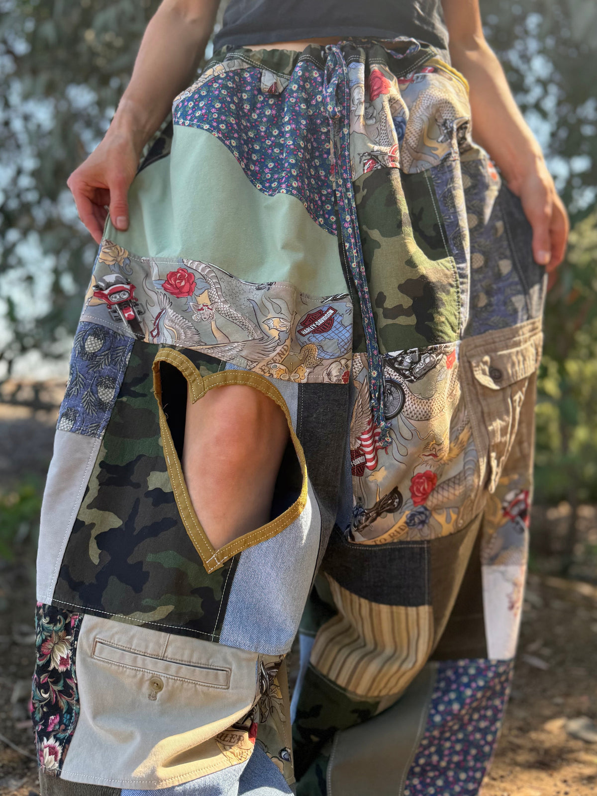 Upcycled Adjustable-Waist Pants