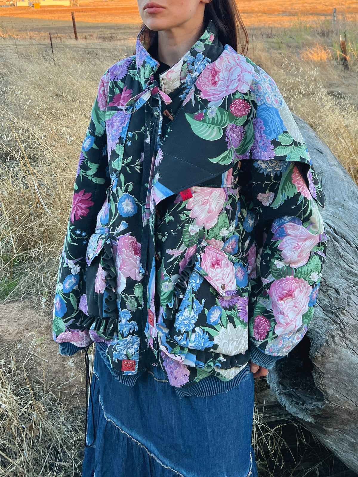 Upcycled Jacket & Headscarf Set