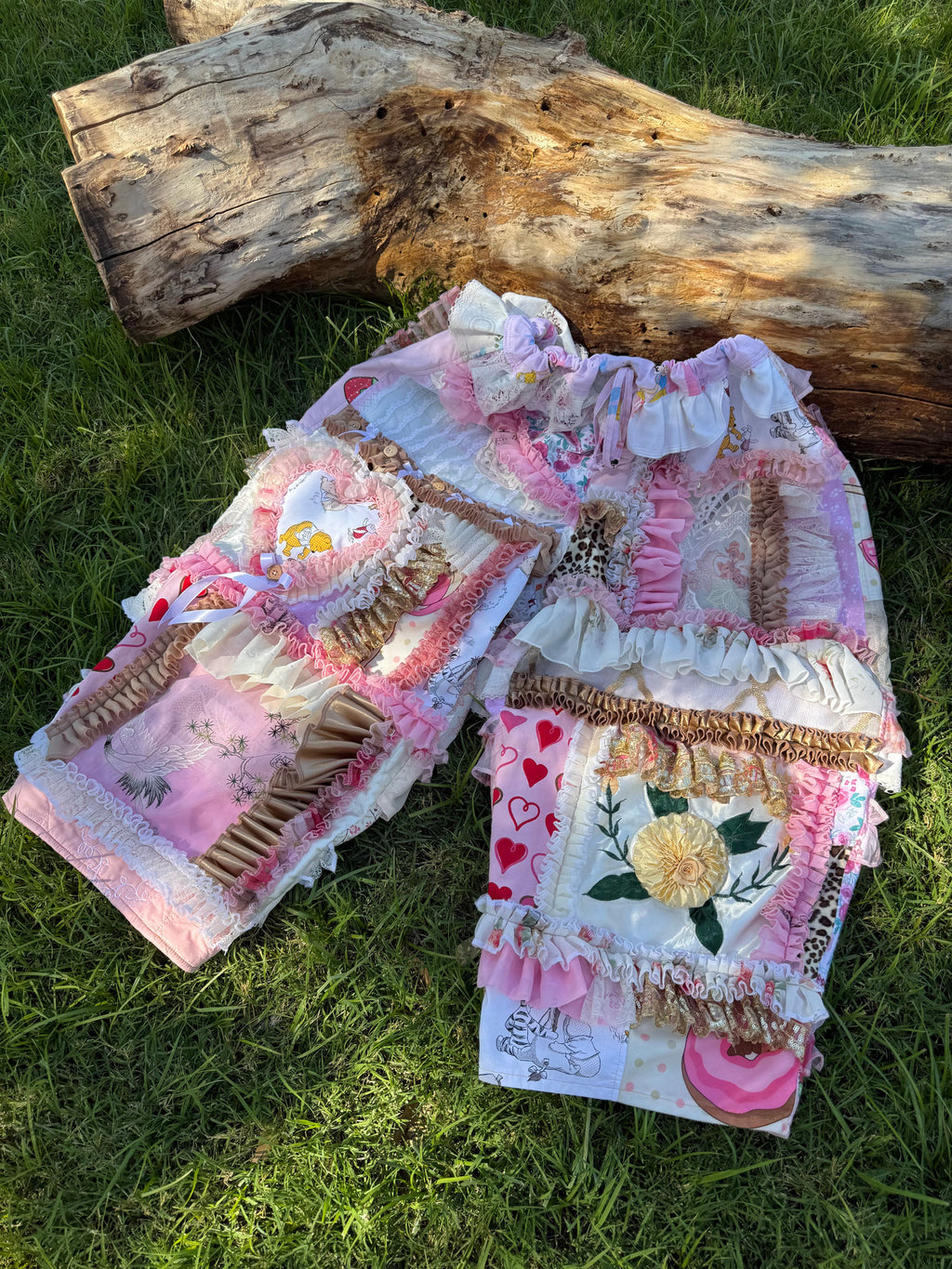Upcycled Adjustable-Waist Ruffle Pants