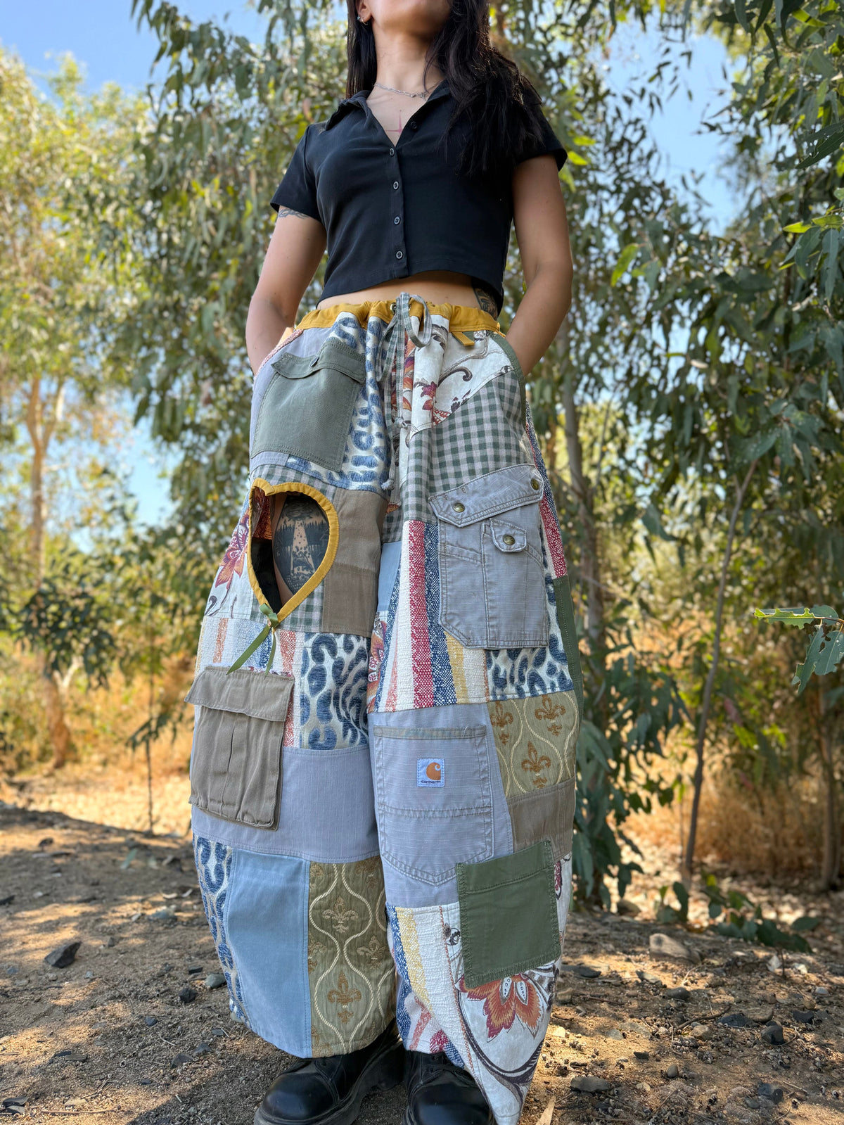 Upcycled Adjustable-Waist Pants