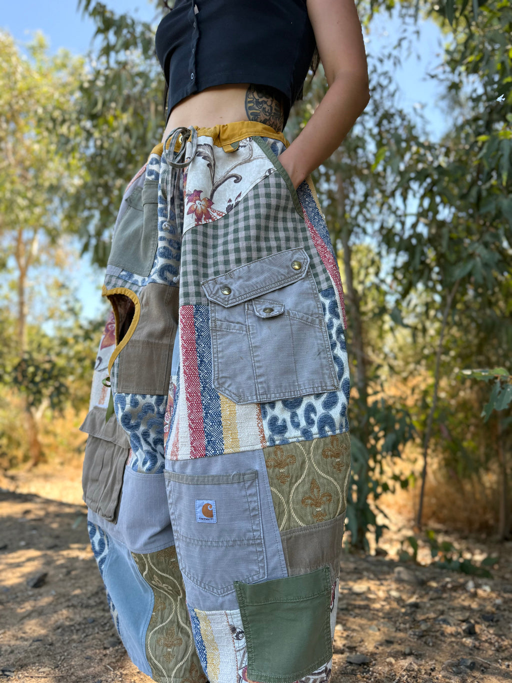 Upcycled Adjustable-Waist Pants